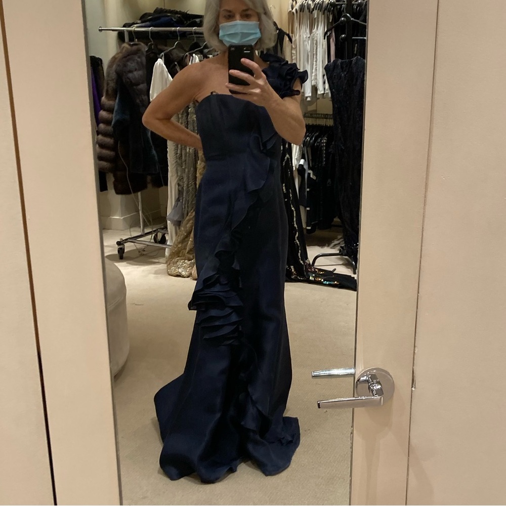 Custom Gown, Navy - Size 4 - image 1